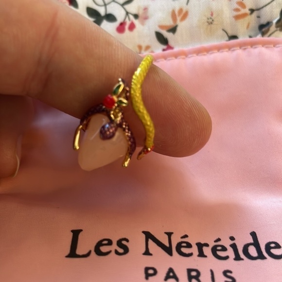 Les NEREIDES Lemon COLOR SNAKE enamel gold tone RING - Picture 5 of 6